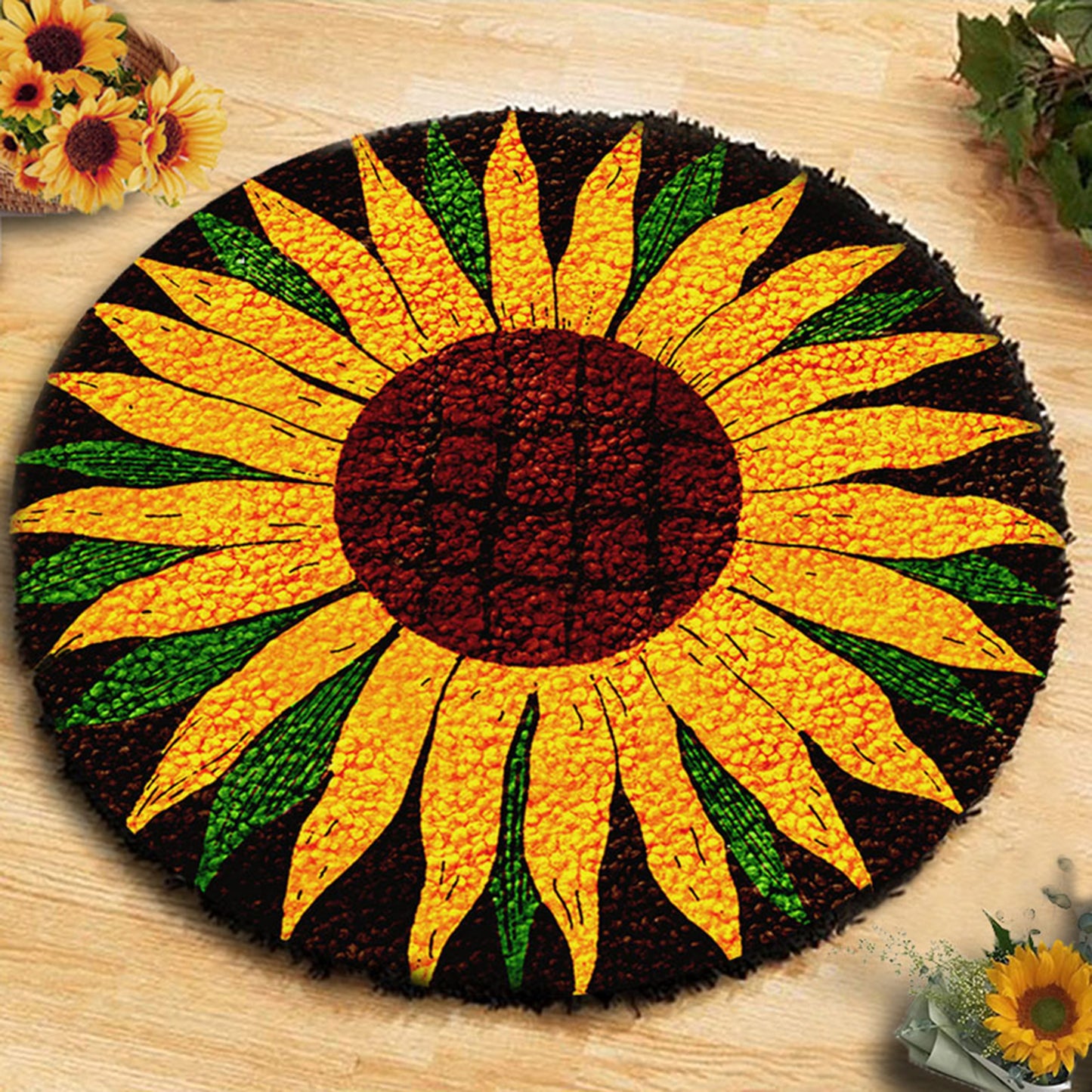 Sunflower Latch Hook Rug Kits Size 20''X20''/50X50CM