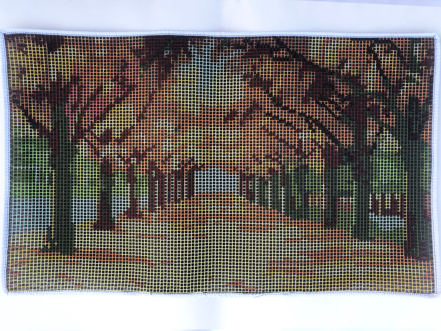 Autumn Forest Latch Hook Kits, All-In-One Latch Hook Kits for Adults, Includes Pre-Printed Canvas, Pre-Cut Yarns, Tool, Number Chart (Size 32X20 Inches)