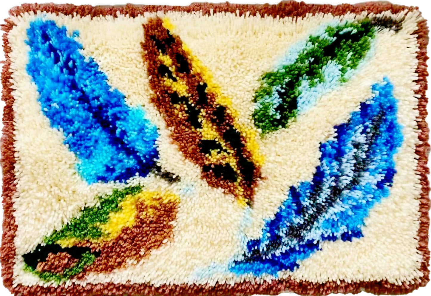 Feather Latch Hook Kits for Adults & Beginners-Real Finished Rug Photo-Complete DIY Craft Kit, Includes Pre-Printed Canvas, Pre-Cut Yarns, Tool, Number Chart (Size 23.6" X 15.8")