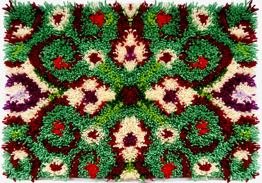 Symmetrical Symphony Latch Hook Kits for Adults & Beginners-Real Finished Rug Photo-Complete DIY Craft Kit, Includes Pre-Printed Canvas, Pre-Cut Yarns, Tool, Number Chart (Size 23.6" X 15.8")