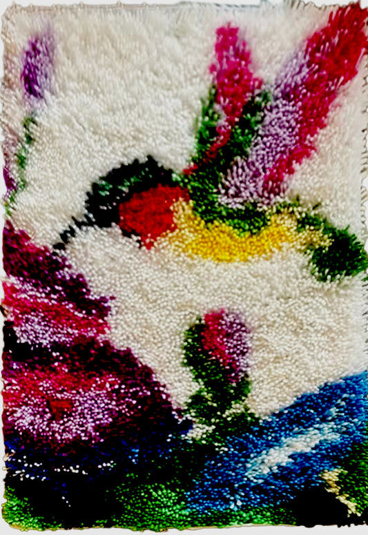 HummingBird  Latch Hook Kits for Adults & Beginners-Real Finished Rug Photo-Complete DIY Craft Kit, Includes Pre-Printed Canvas, Pre-Cut Yarns, Tool, Number Chart (Size 32" X20")