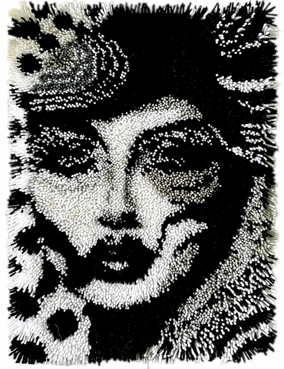 Portrait Latch Hook Kits for Adults & Beginners-Real Finished Rug Photo-Complete DIY Craft Kit, Includes Pre-Printed Canvas, Pre-Cut Yarns, Tool, Number Chart (Size 23.6" X 15.8")