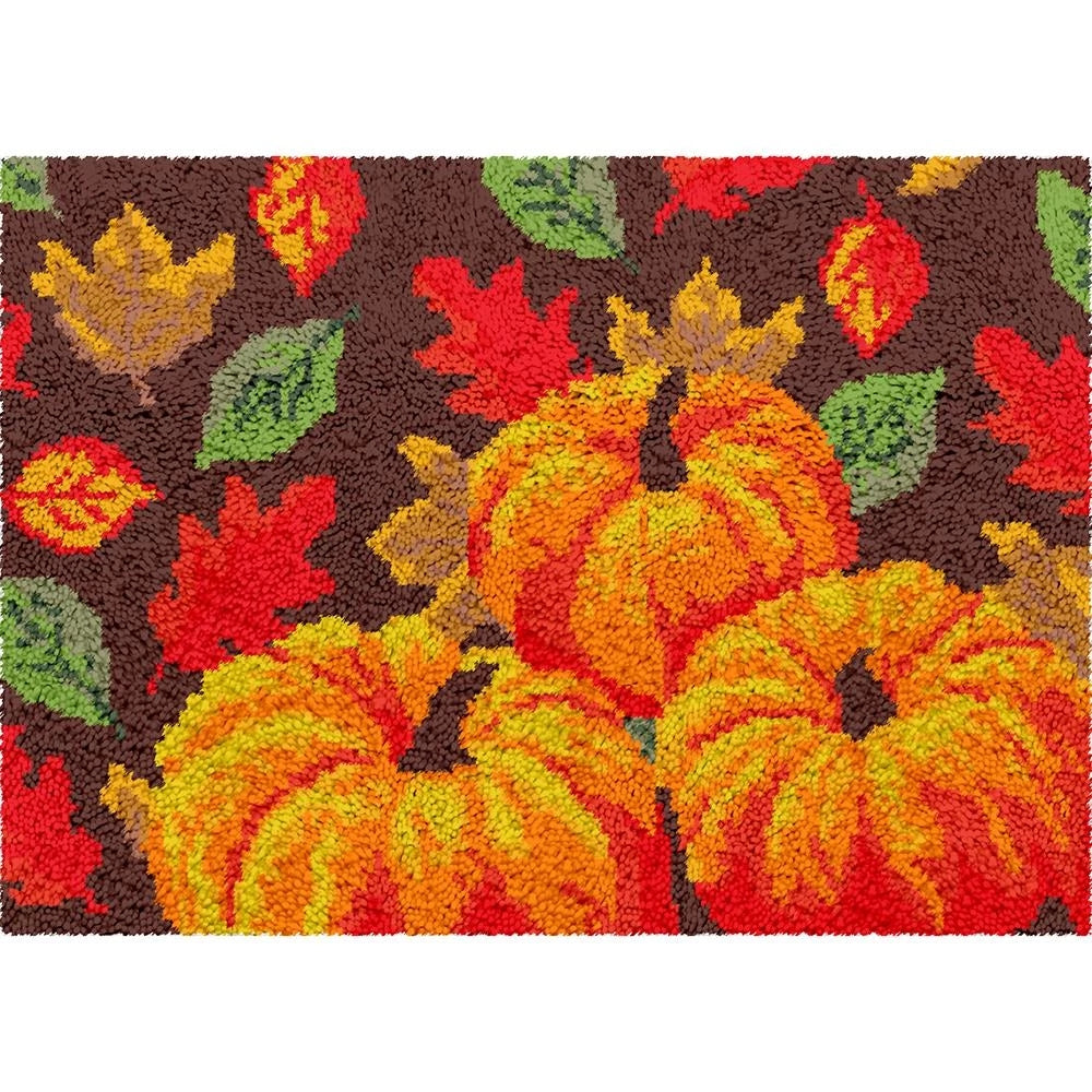 Pumpkin latch hook kit, Size 60X40cm/23.6''X15.8''