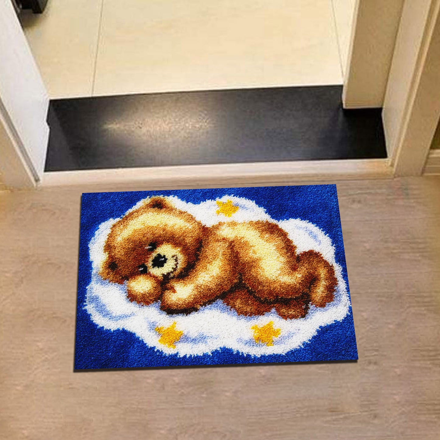yakoleci bear latch hook kit,rug size 50x40cm/19.6x15.7in