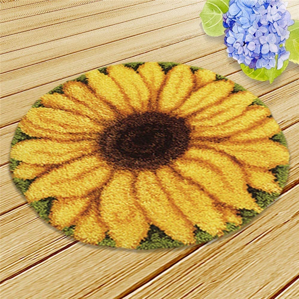 Sunflower latch hook kits, size 20x20in/50x50cm