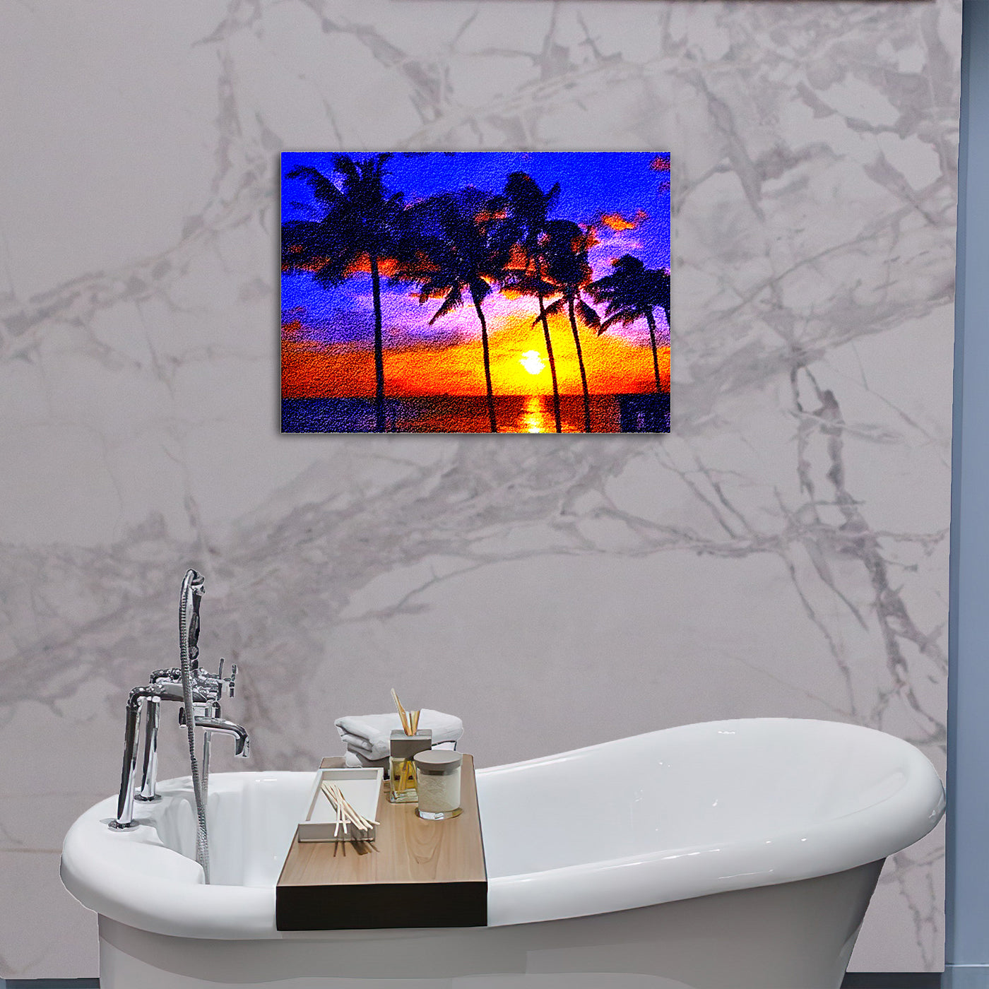 Hawaii Evening Landscape Latch Hook Rug Kits for Adults, Rug Size 60X40cm/23.6''X15.8''