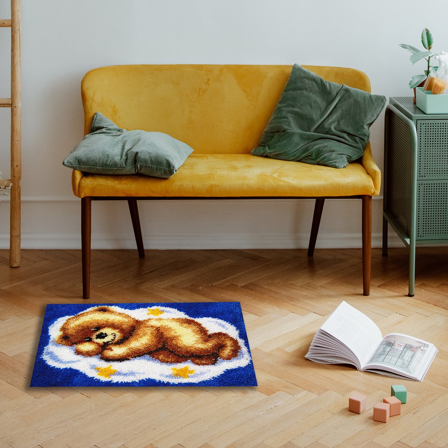 yakoleci bear latch hook kit,rug size 50x40cm/19.6x15.7in