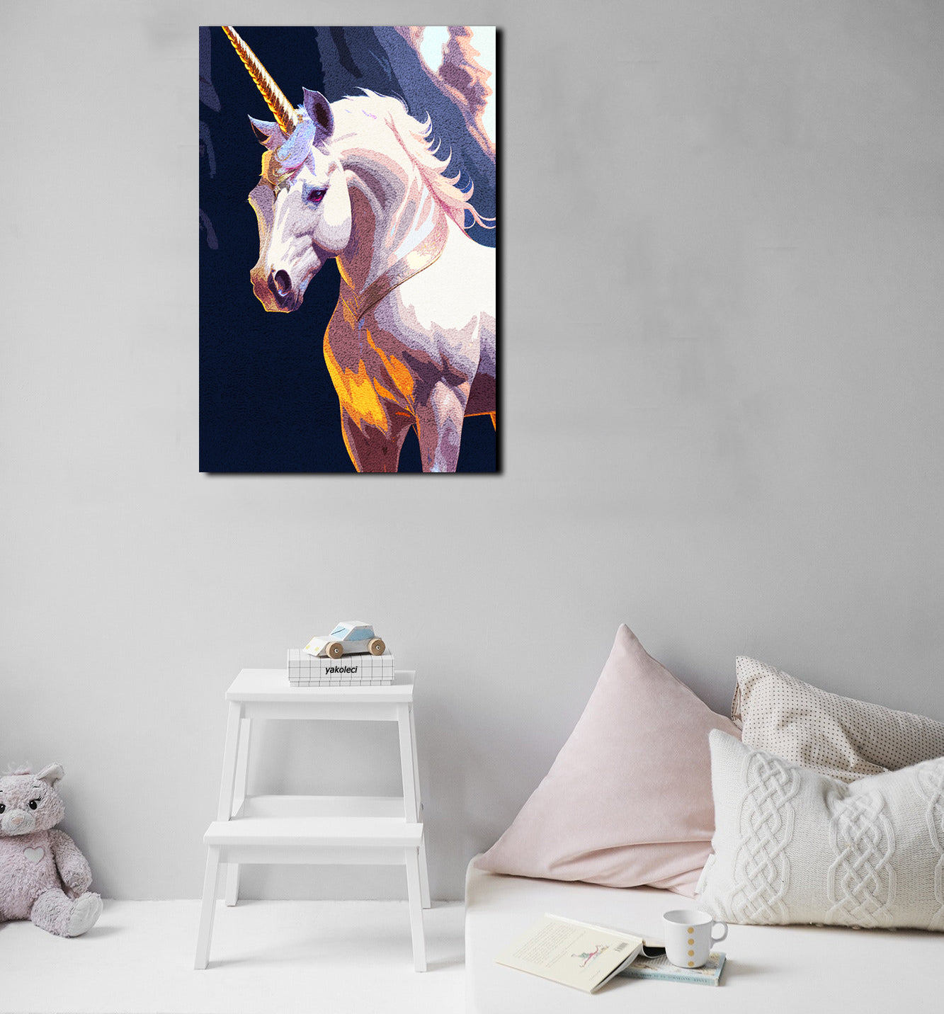 Unicorns Latch Hook Kits for Handmade Crafts Tapestry, size 23.6''X15.8''/60x40cm