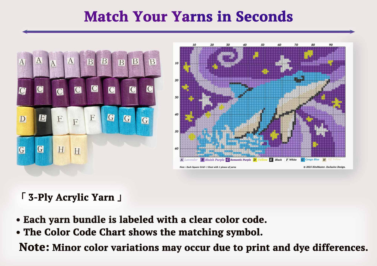 Whale's Dream–Real Finished Rug -Latch Hook Kits | Finished Rug Size 23.6 X 15.8 Inches/ 40X60 cm
