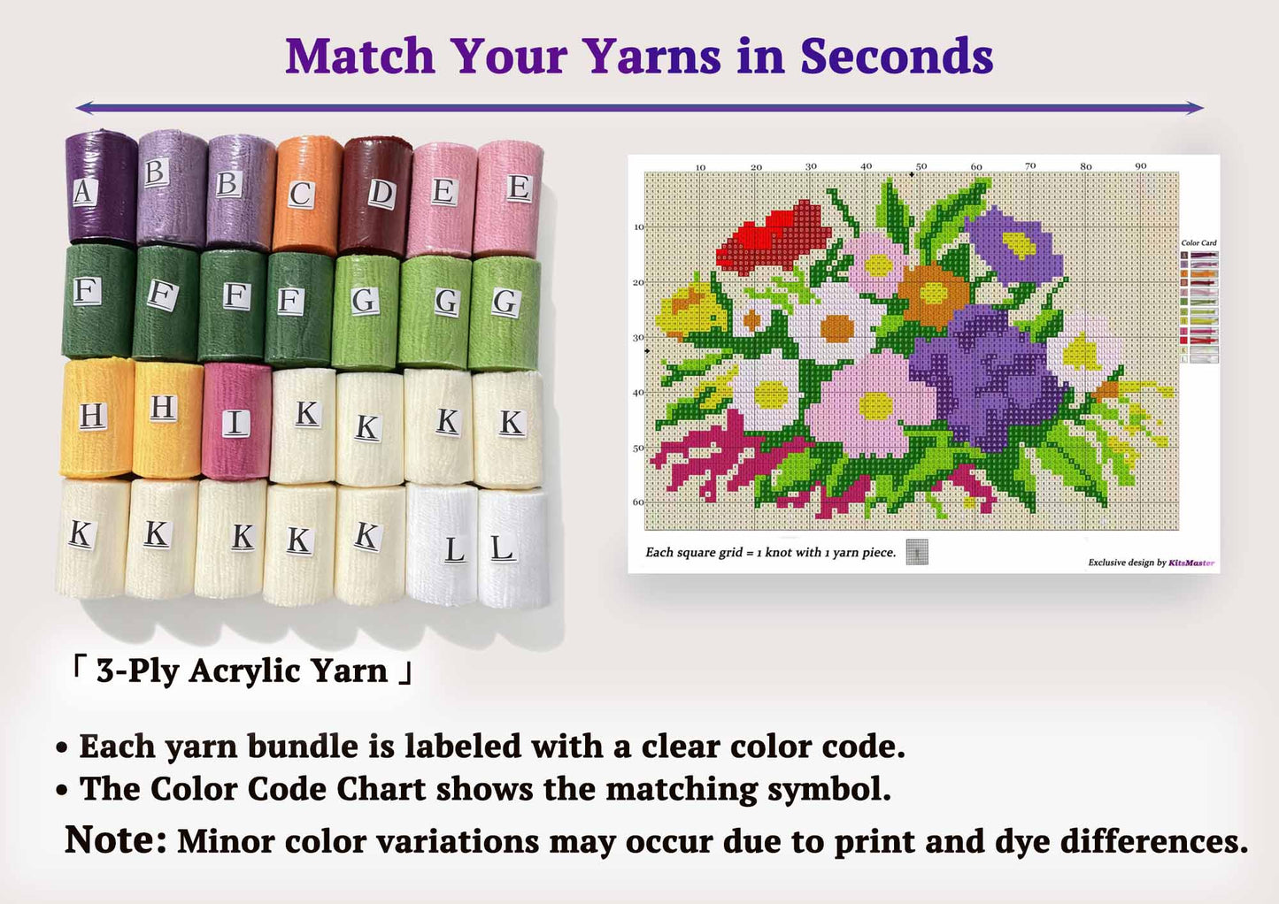 Latch Hook Rug Kits for Adults, Crochet Sewing Kit Classic Latch Hook 3D Craft Kit for Home Decor Festival Gift (Size 23.6" X 15.8") (Floral Bloom Symphony)