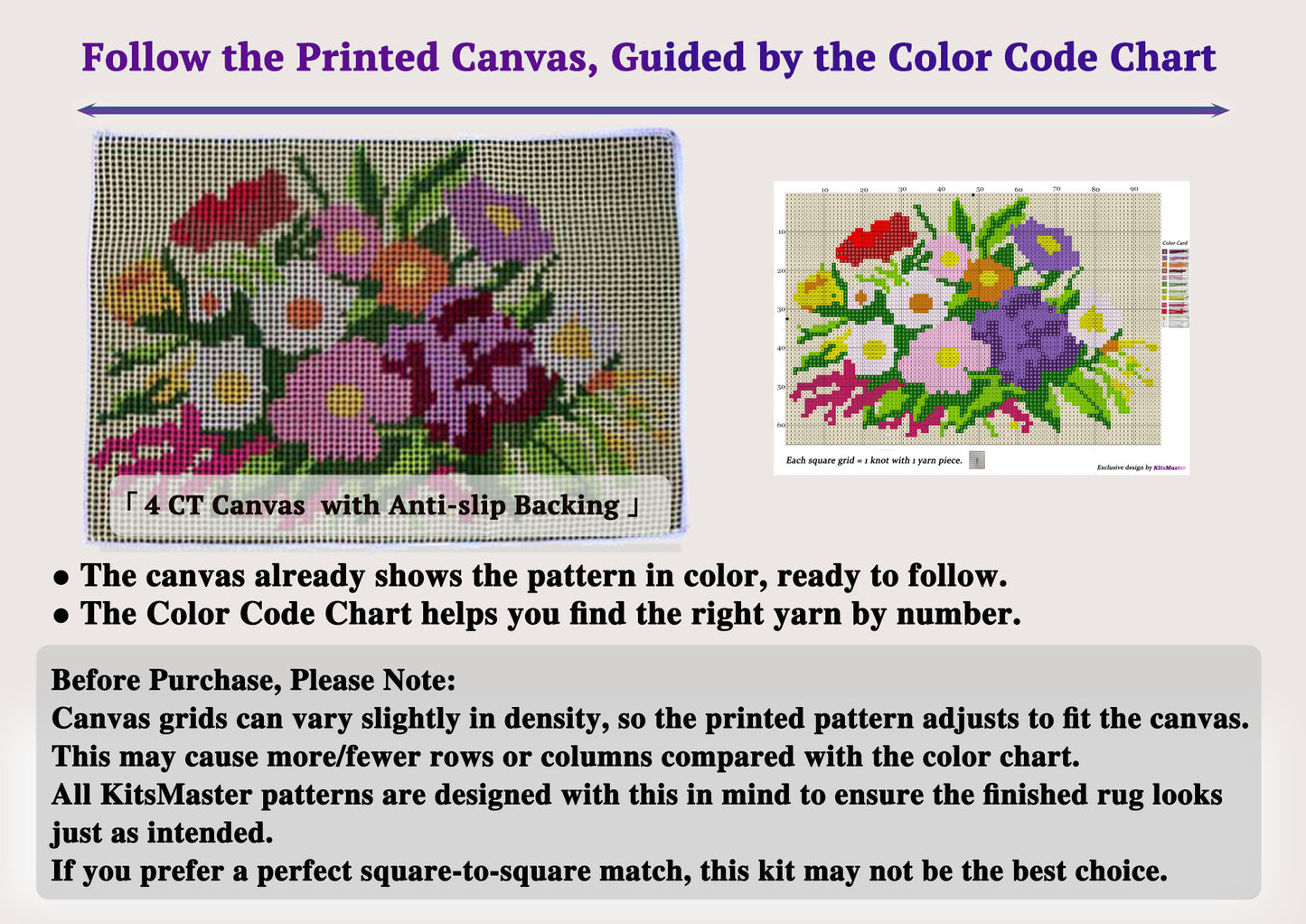 Latch Hook Rug Kits for Adults, Crochet Sewing Kit Classic Latch Hook 3D Craft Kit for Home Decor Festival Gift (Size 23.6" X 15.8") (Floral Bloom Symphony)