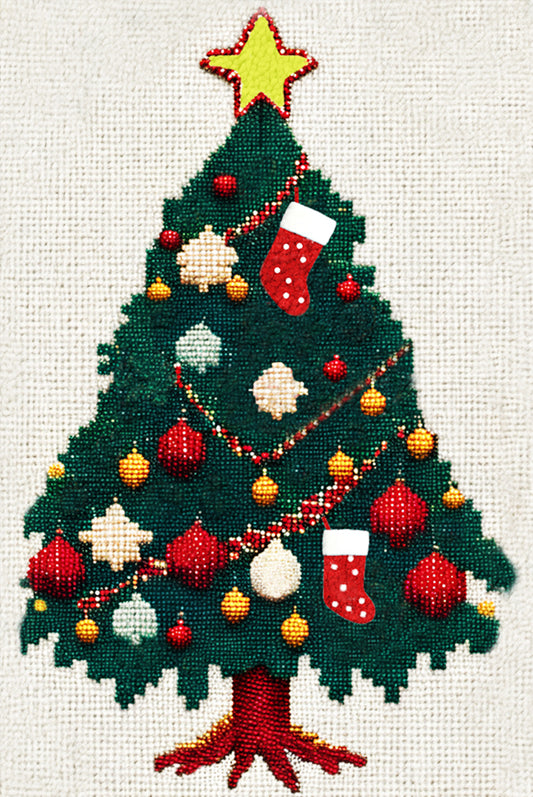 Christmas tree latch hook kits, size 60x40cm/23.6''x15.8''