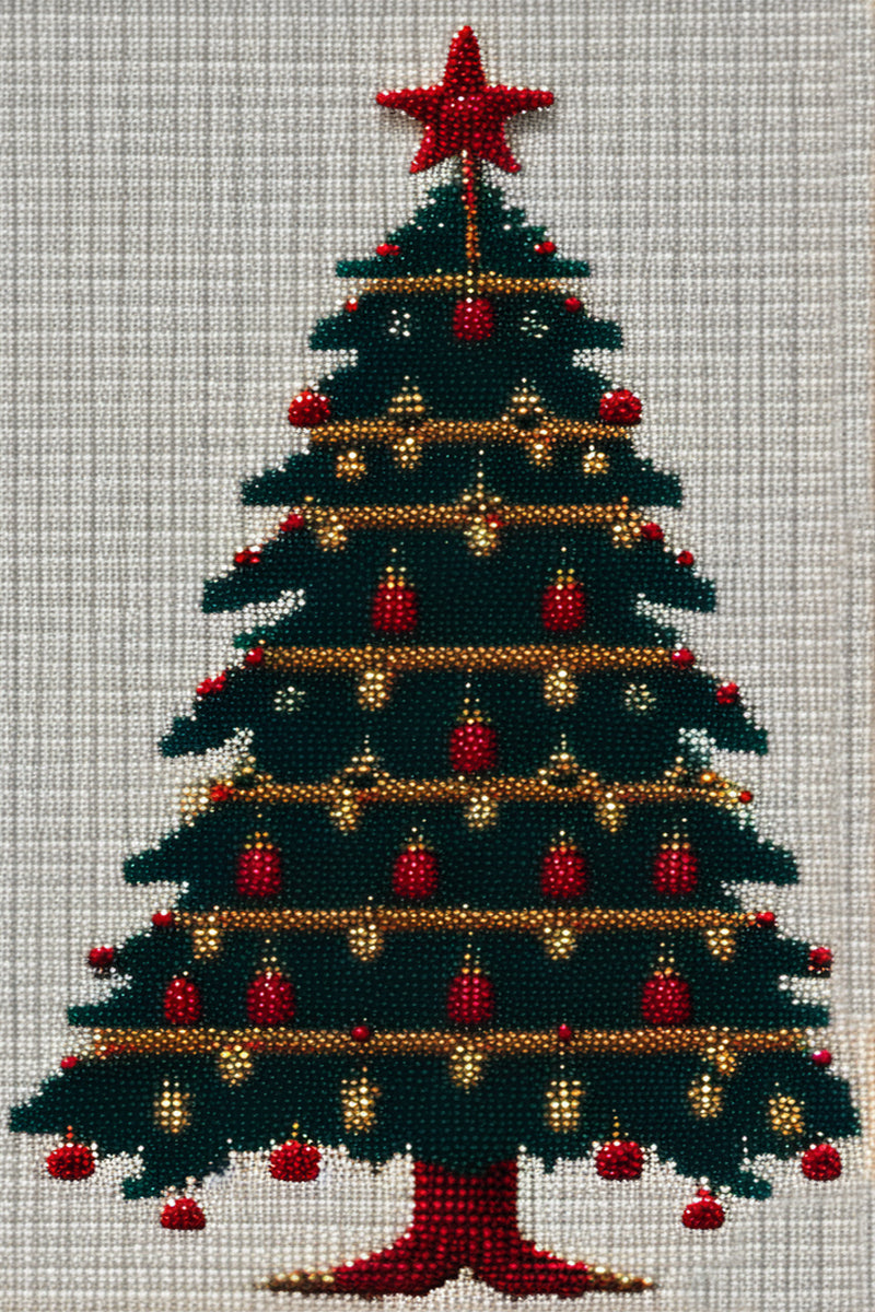 Christmas tree latch hook kits, SIZE 23.6inX15.8in/60cmX40cm