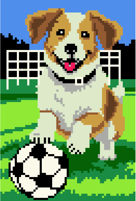 Football Dog Digital Patterns for Latch Hook