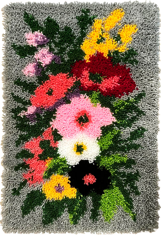 Flowers latch hook kits for adults, Size 23.6inX15.8in/60cmX40cm