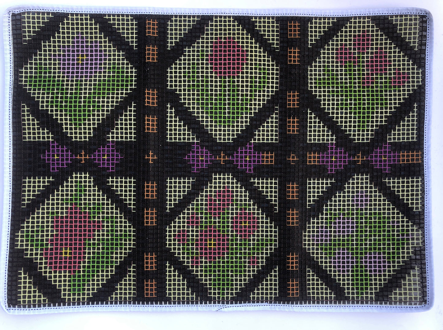 Trellis Bloom Latch Hook Kits for Adults & Beginners-Real Finished Rug Photo-Complete DIY Craft Kit, Includes Pre-Printed Canvas, Pre-Cut Yarns, Tool, Number Chart (Size 23.6" X 15.8")