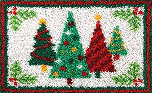 Christmas Tree latch hook kits, Fun Christmas present for Adults and Kids, Size 50X40cm/19.6 X15.7in