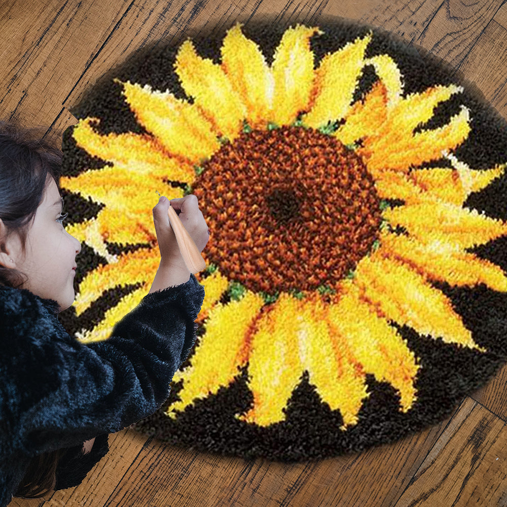 Sunflower latch hook kits, size 20x20in/50x50cm